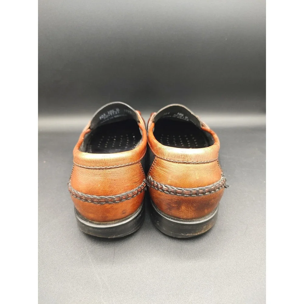 Johnston & Murphy Passport Mens 10.5 M Two‎ Tone Black Brown Tassel Loafers 905